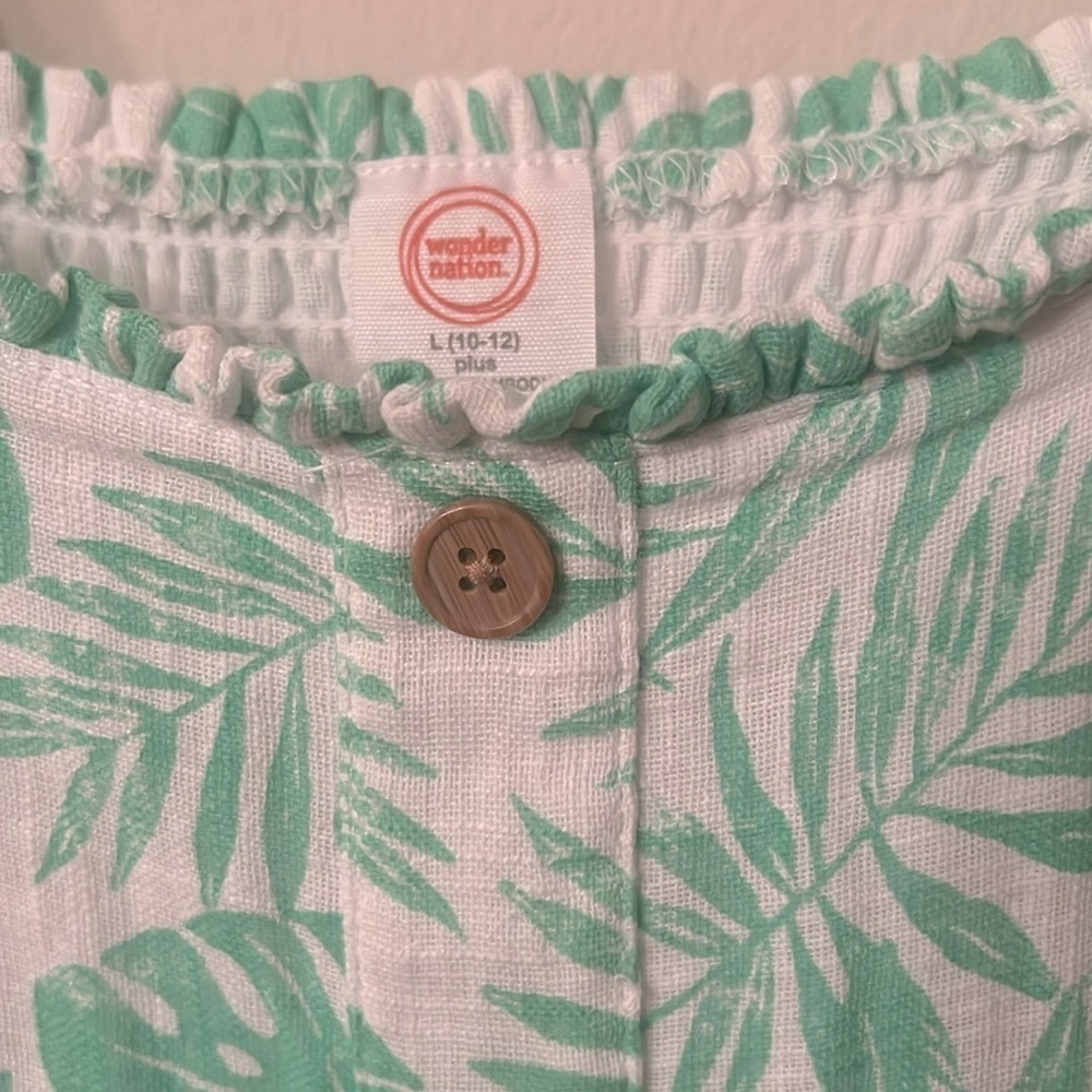 👧🏻Wonder Nation cotton tropical leaf sundress - Picture 3 of 6